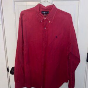 Ralph Lauren Classic Fit Red Long Sleeve Button-Down Shirt - Size XXL